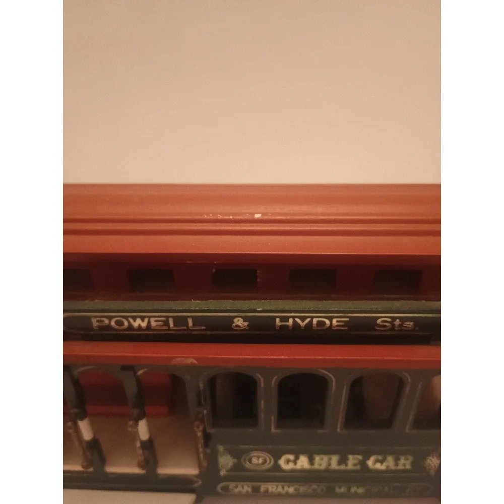 Vintage Powell & Hyde Sts San Francisco Cable Car Wind Up Musical Box Car